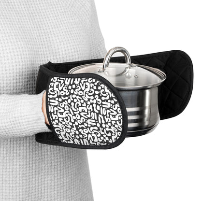 Black Optic Pop Oven Mitts
