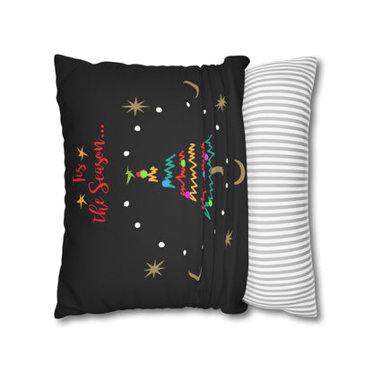 Tis the Season 2 Sided Faux Suede Square Pillowcase