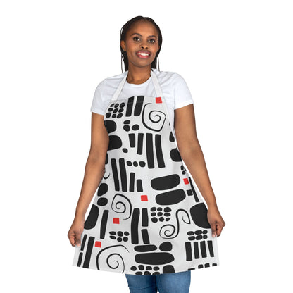 Black & White Twist Apron, 5-Color Straps