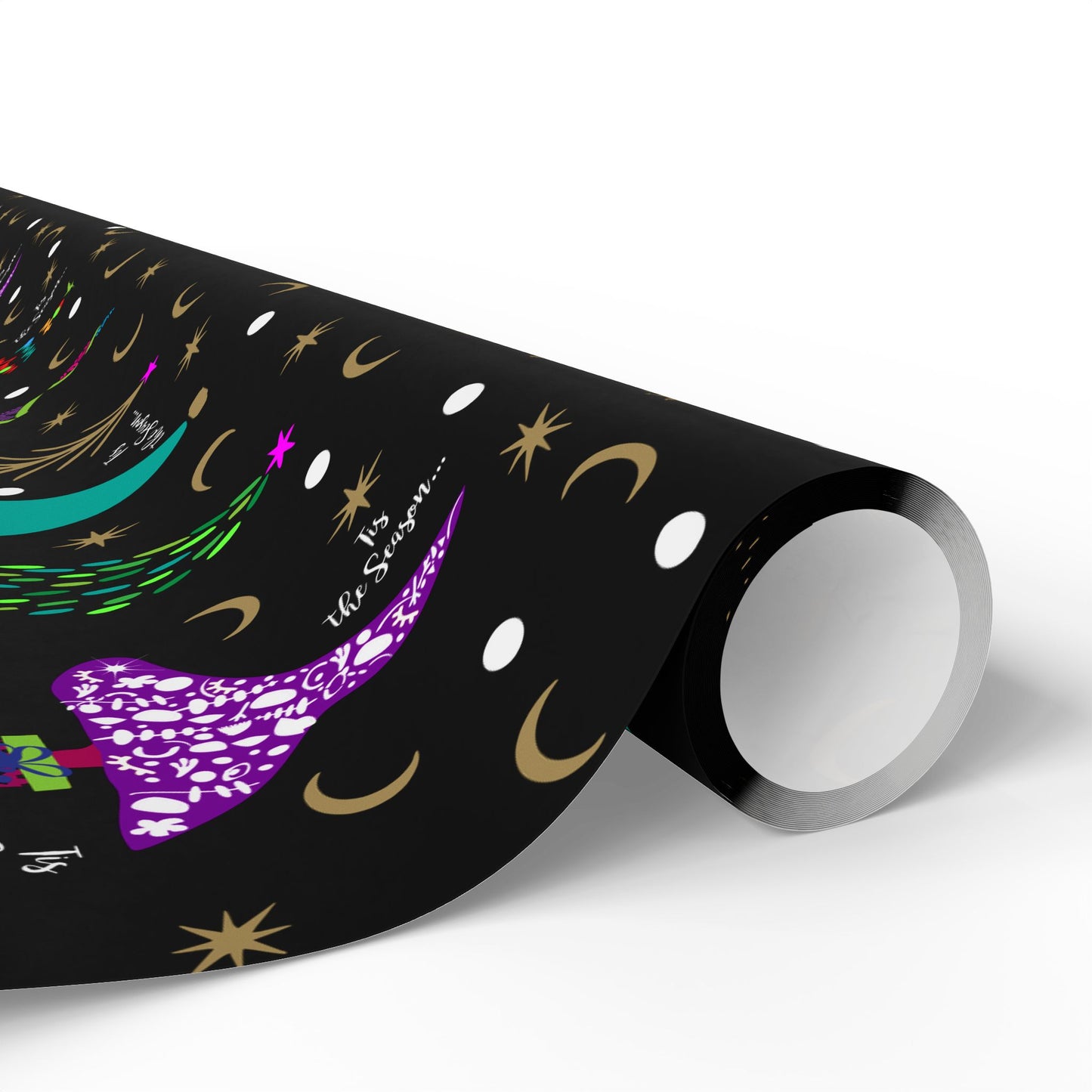 Purple Holiday Trees Wrapping Papers