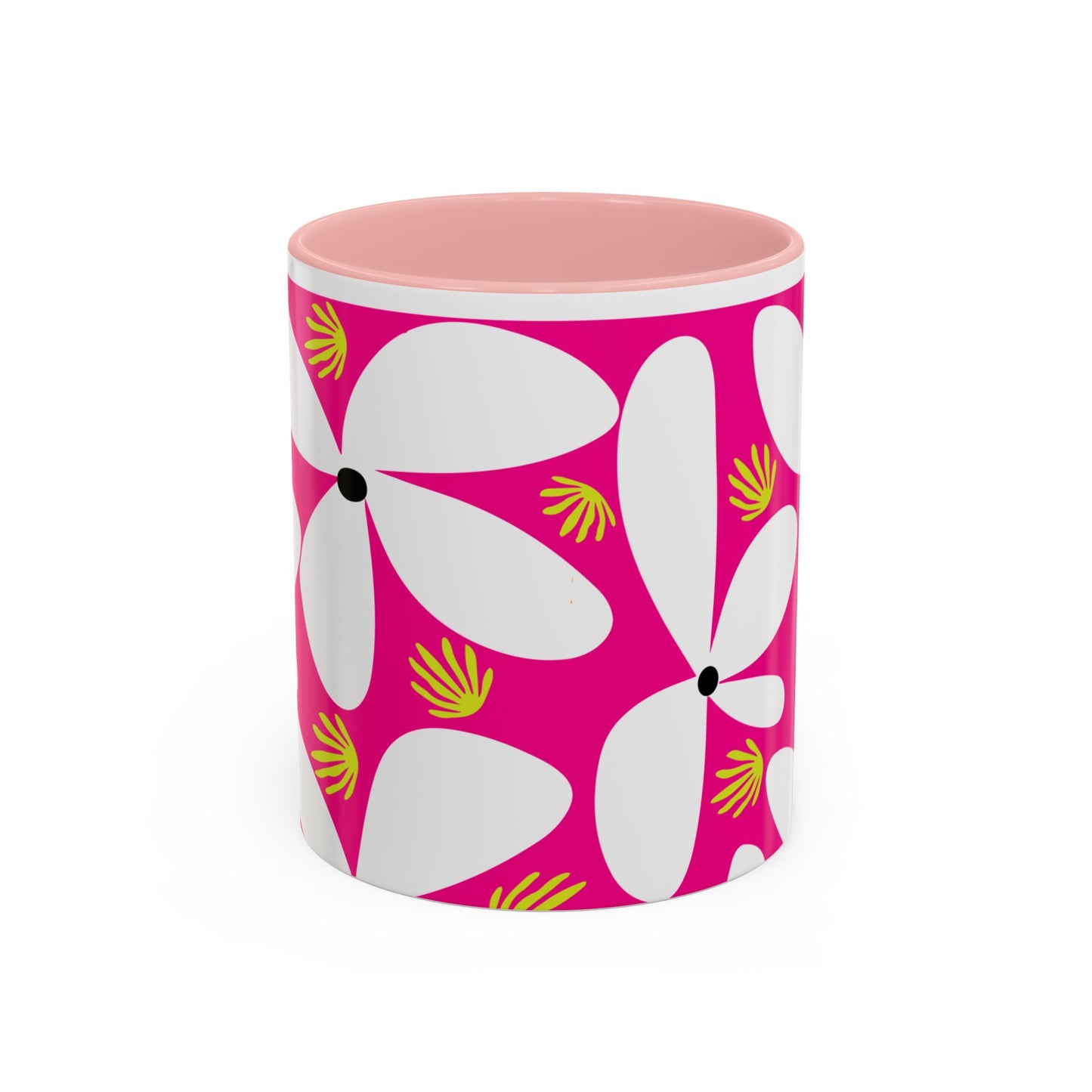 Pink Pop Daisy Accent Coffee Mug (11oz)
