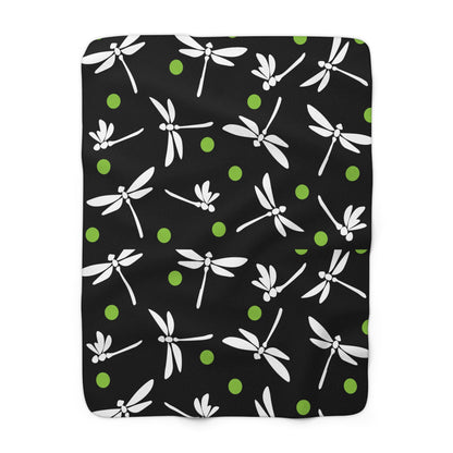 Dragon Fly Sherpa Fleece Blanket