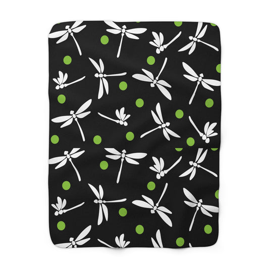 Dragon Fly Sherpa Fleece Blanket