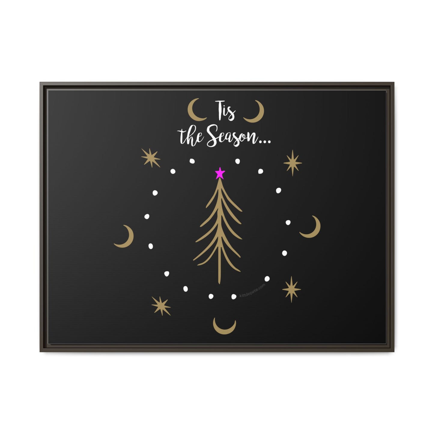 Tis the Season Gold tree Canvas