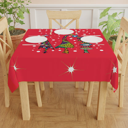 Red # Trees Tablecloth