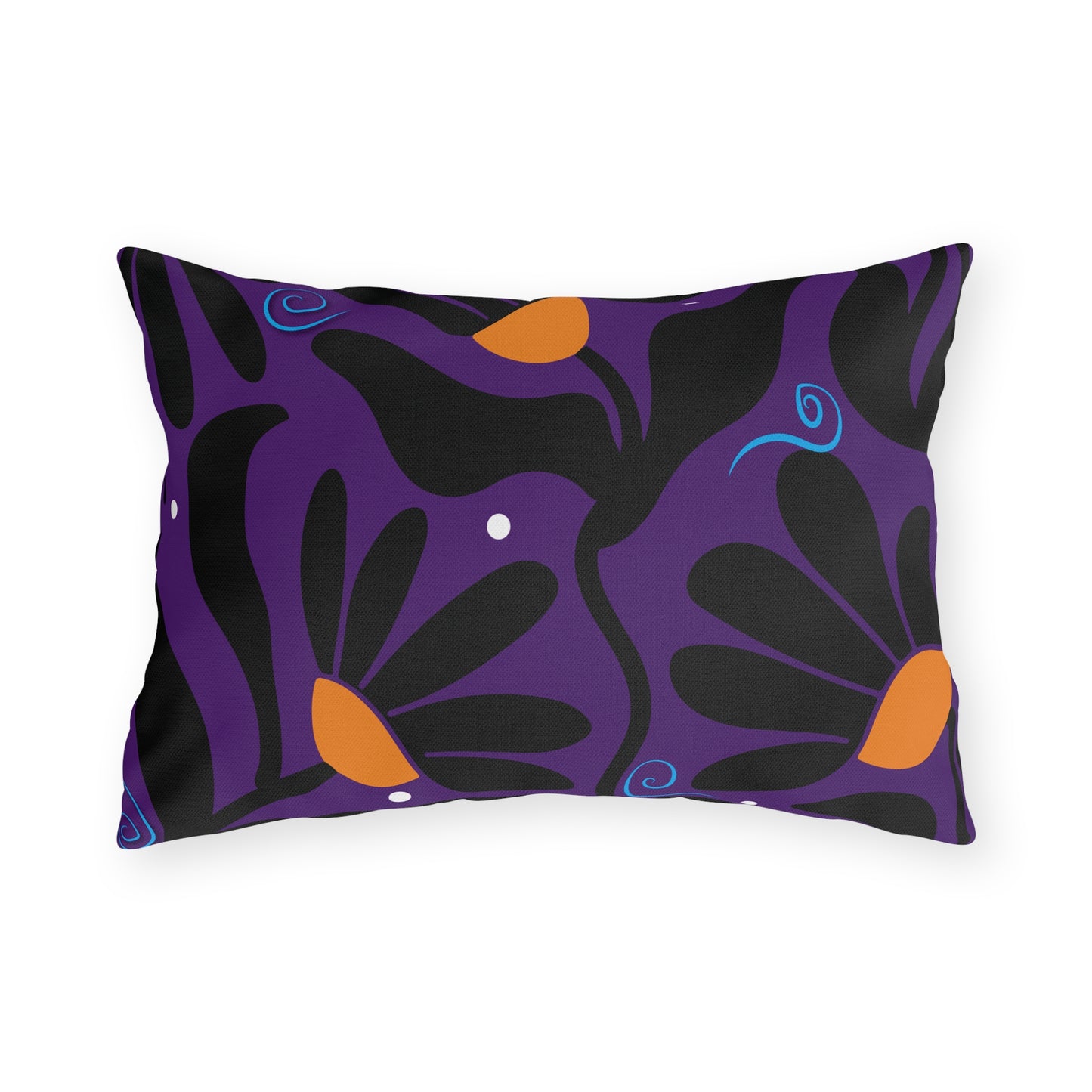 Orange Modflower Outdoor Pillows