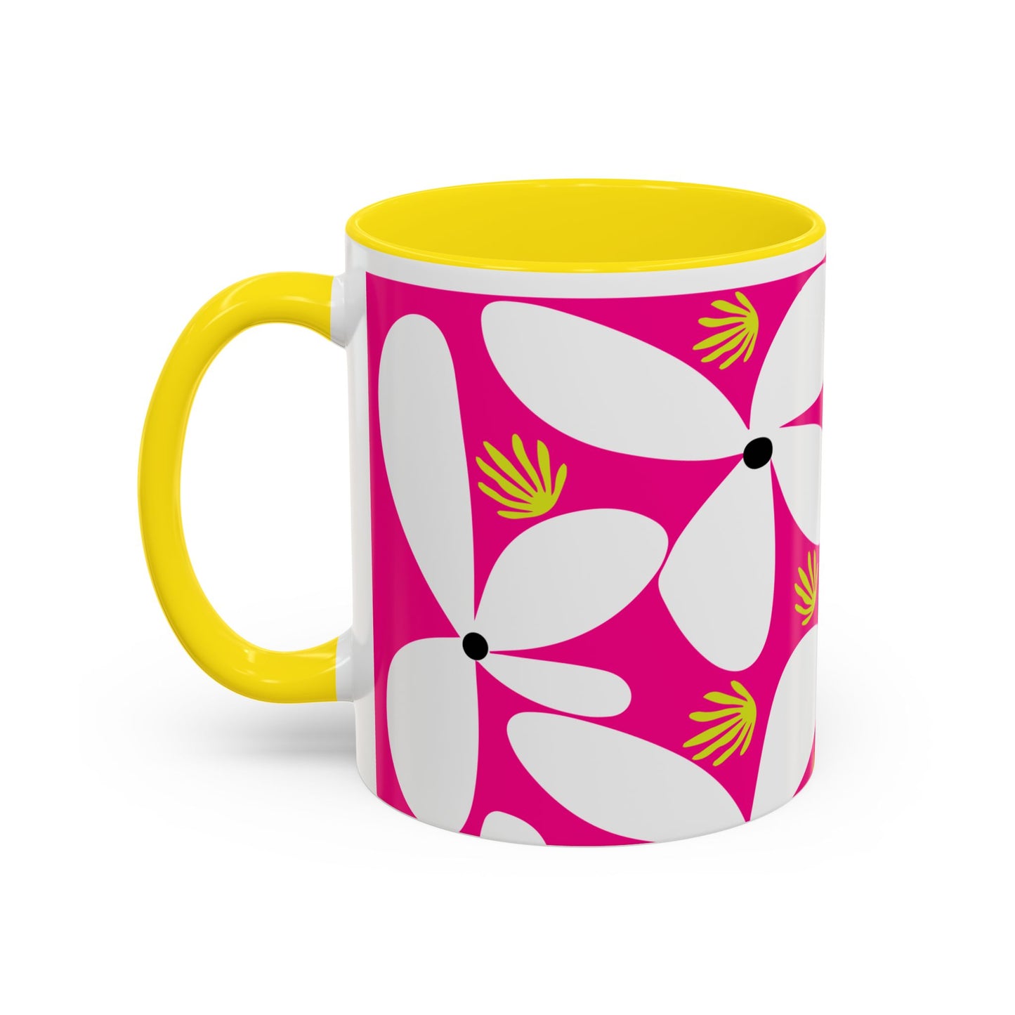 Pink Pop Daisy Accent Coffee Mug (11oz)