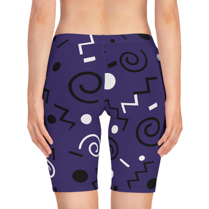 Purple Swirlverse Women's Bike Shorts