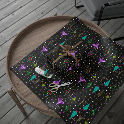 Purple Holiday Trees Wrapping Papers