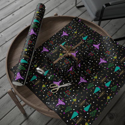 Purple Holiday Trees Wrapping Papers