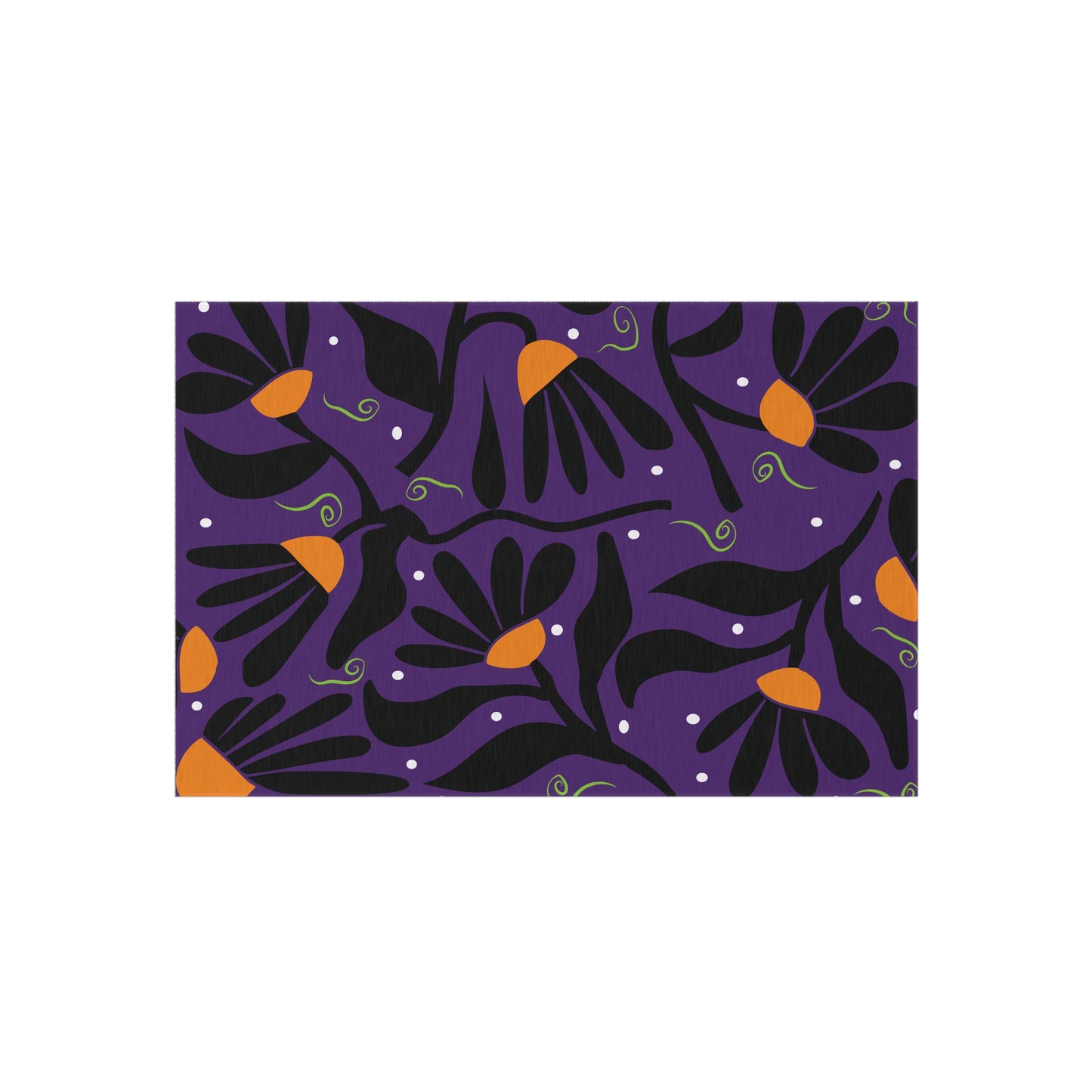 Orange Mod Flower Outdoor Rug