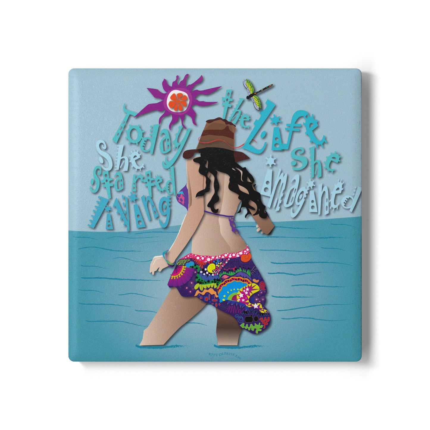 Today She Started Living Ceramic Coaster