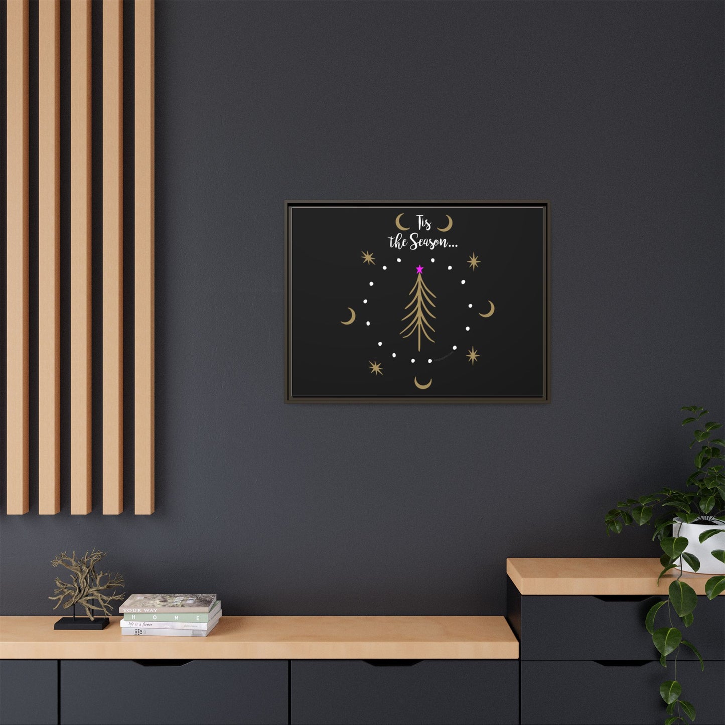 Tis the Season Gold tree Canvas