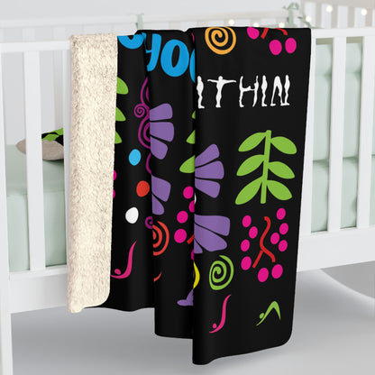 Black Groovy  Sherpa Fleece Blanket