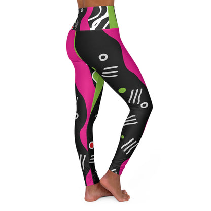 Electric Geometry High Waisted Yoga Leggings