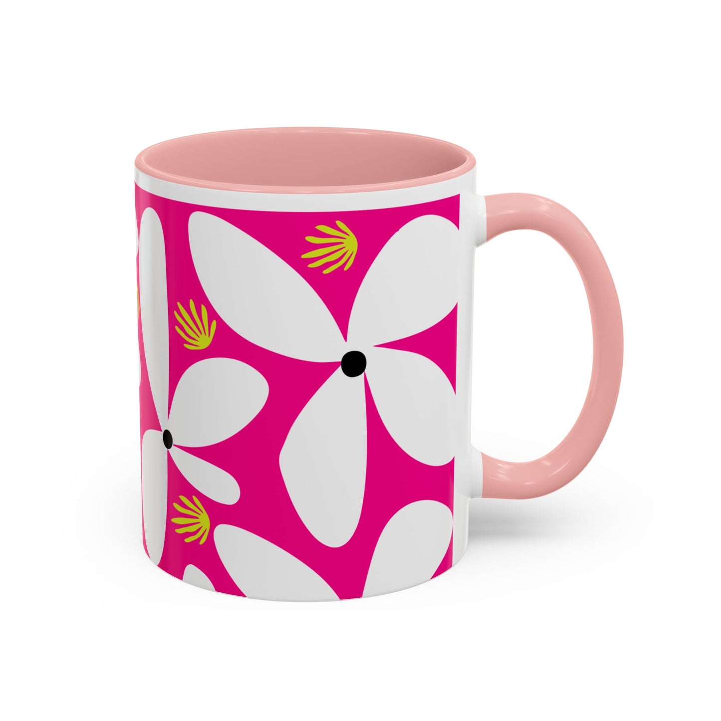 Pink Pop Daisy Accent Coffee Mug (11oz)
