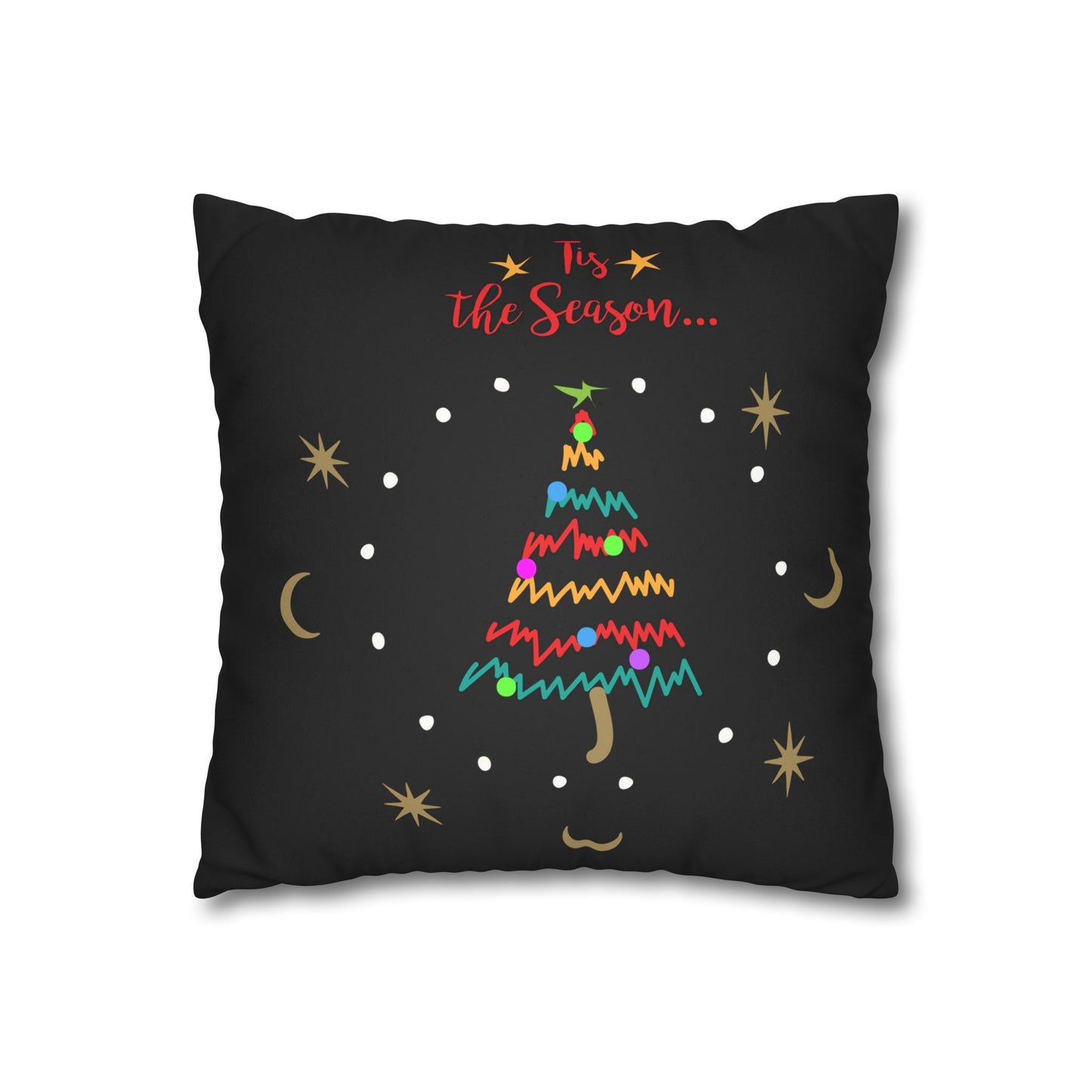 Tis the Season 2 Sided Faux Suede Square Pillowcase