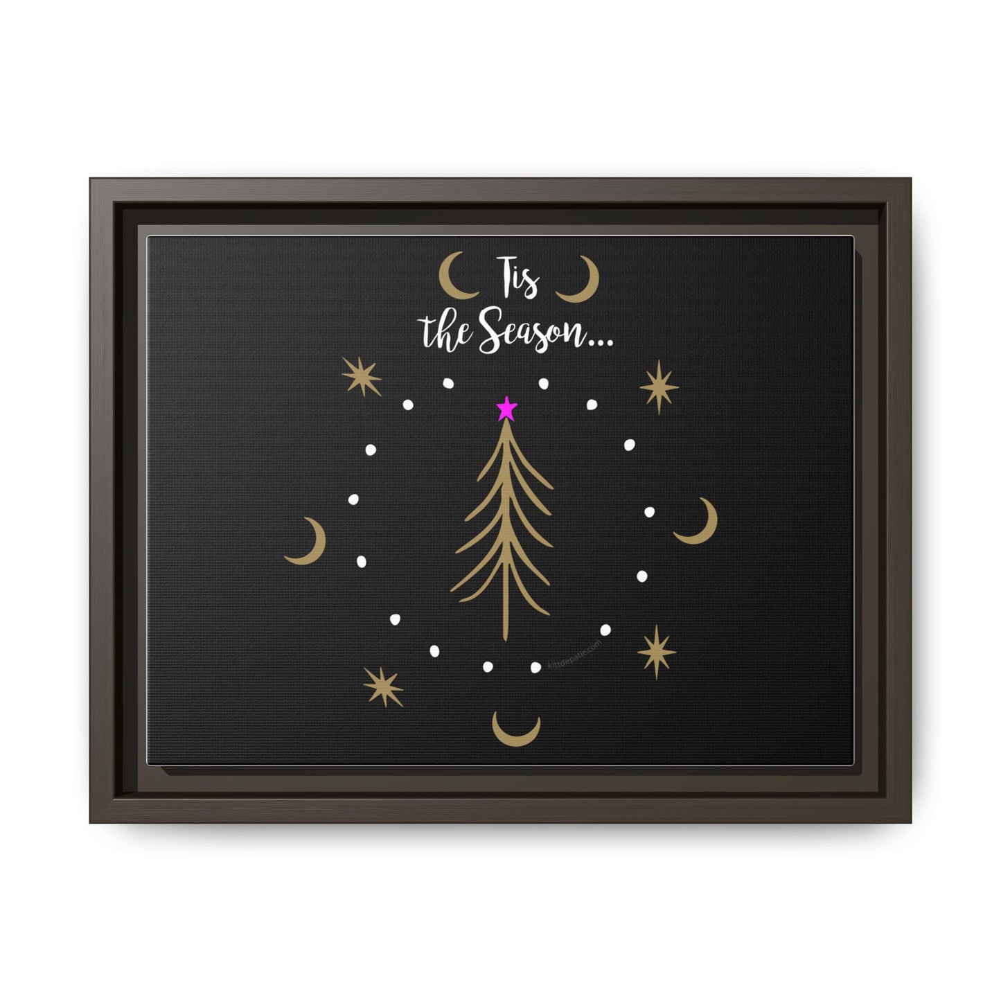 Tis the Season Gold tree Canvas