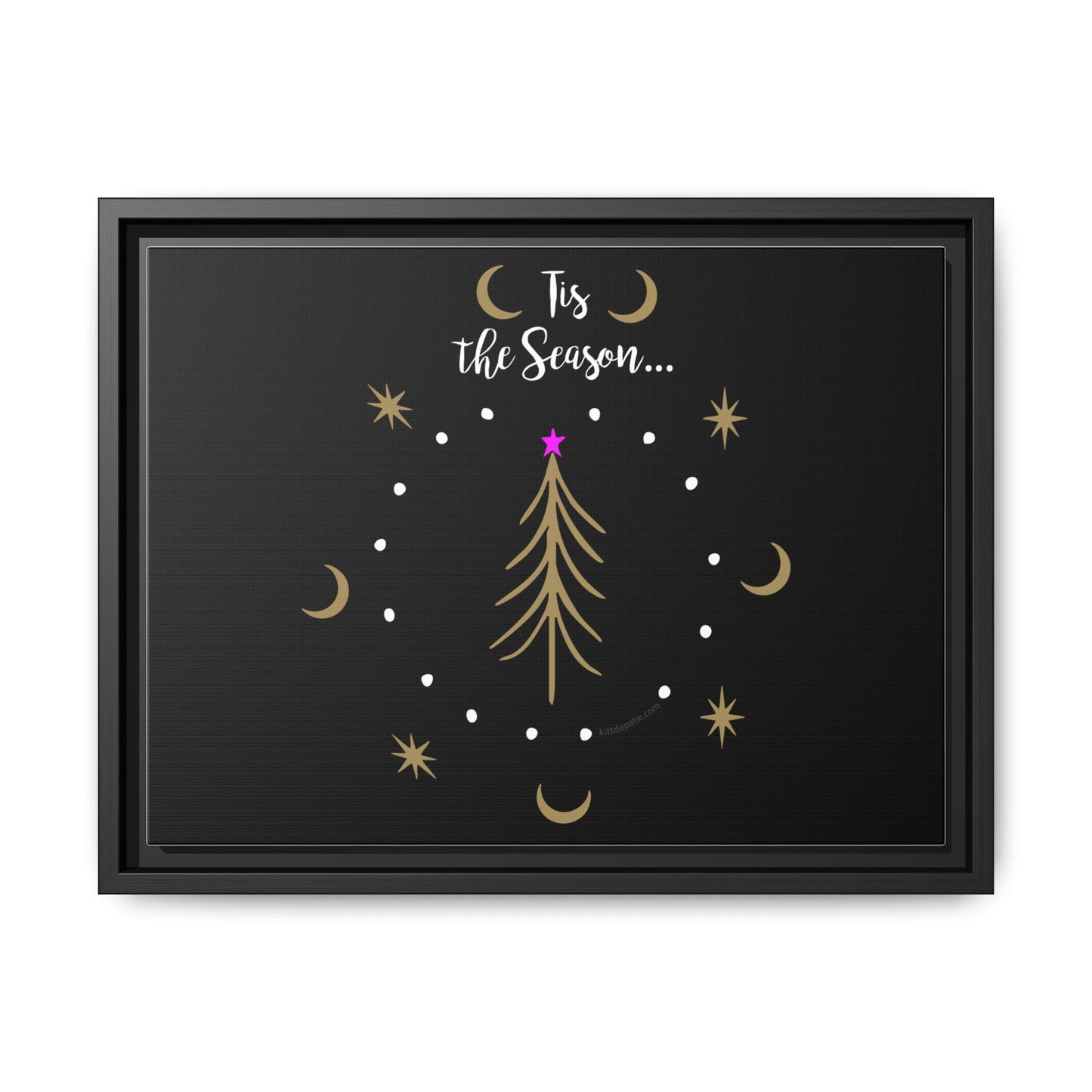 Tis the Season Gold tree Canvas