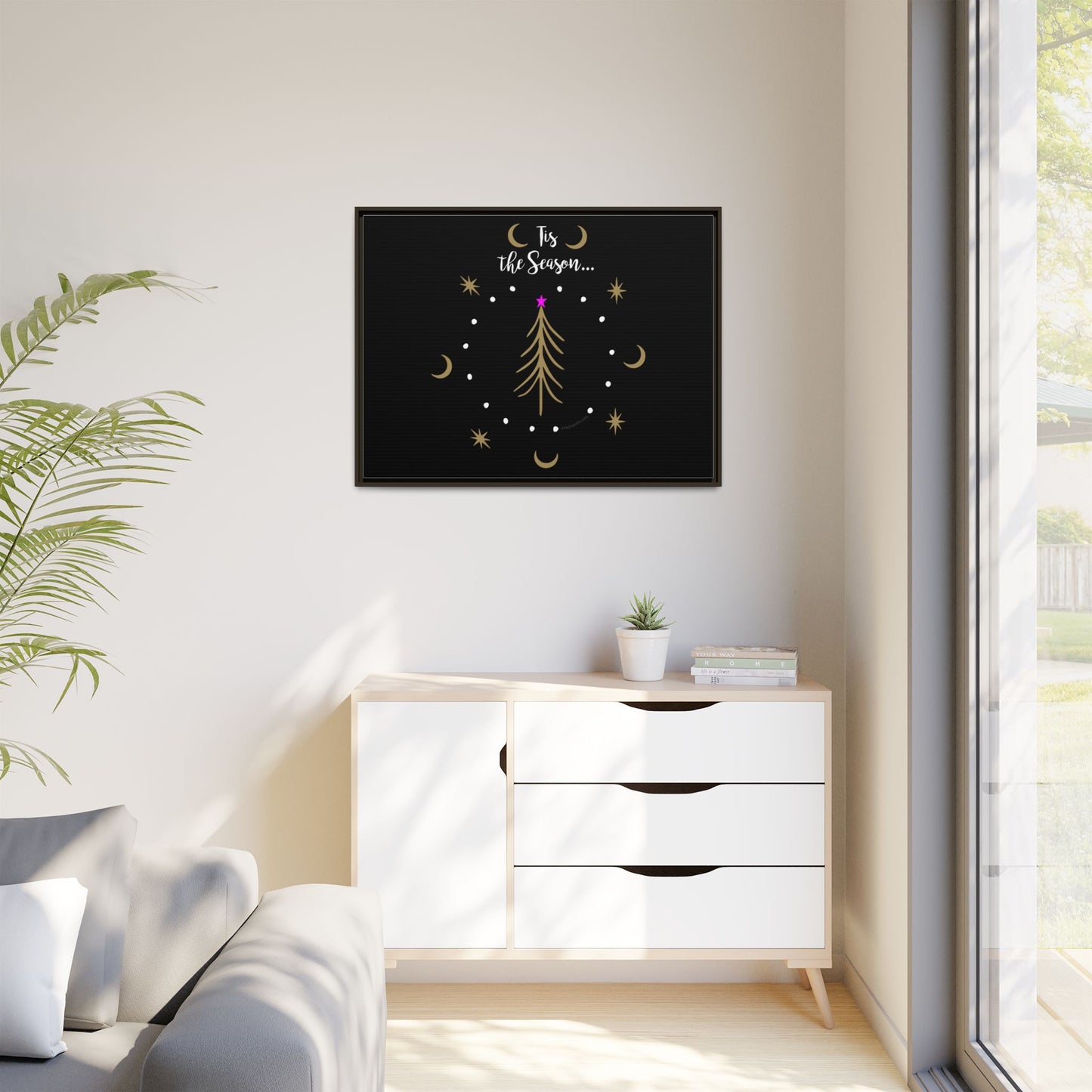 Tis the Season Gold tree Canvas