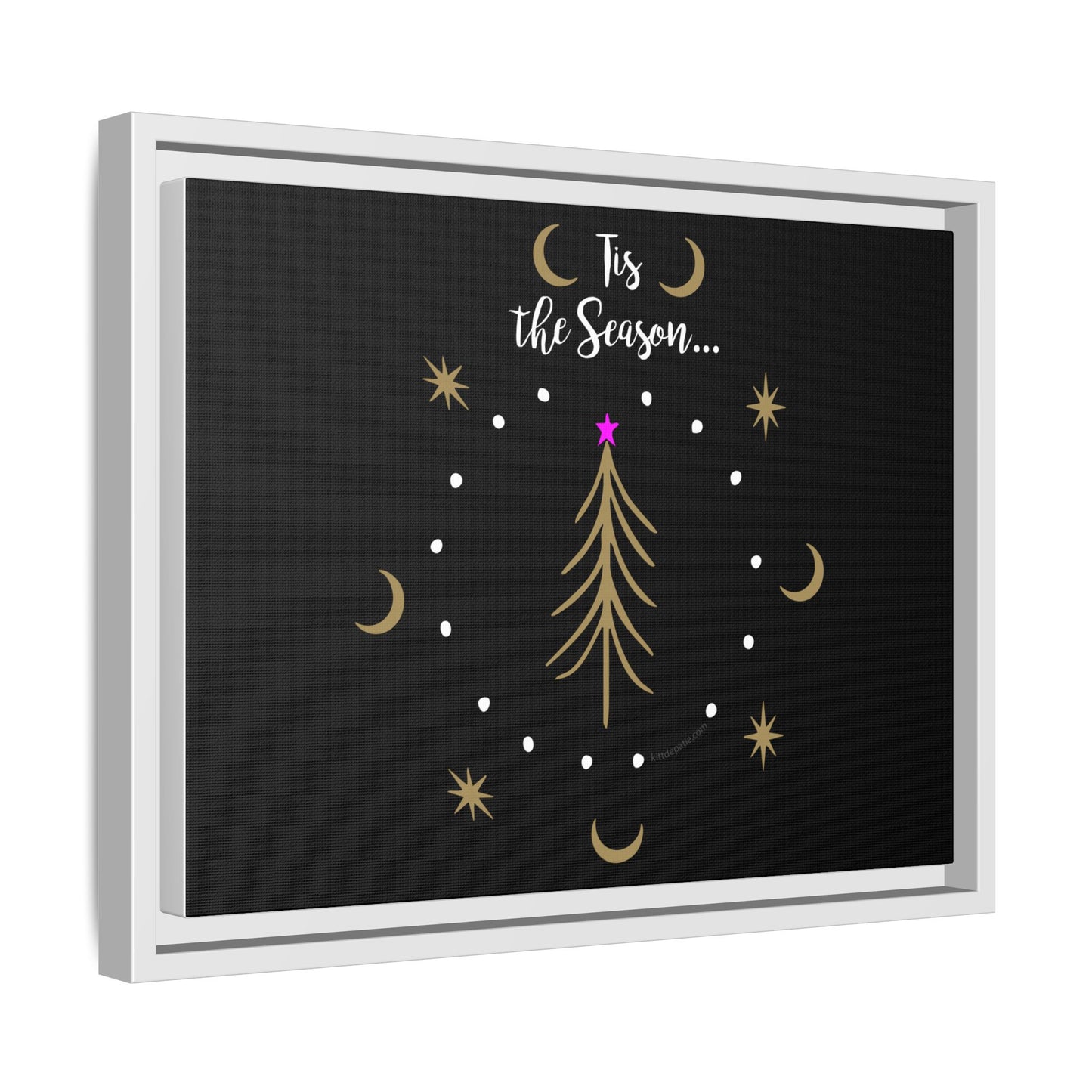 Tis the Season Gold tree Canvas