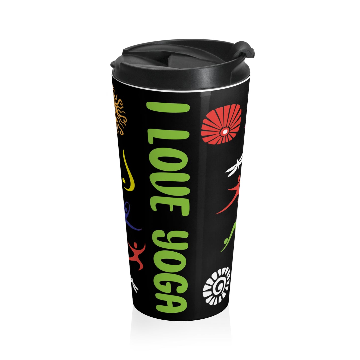 I Love Yoga Stainless Steel Travel Mug