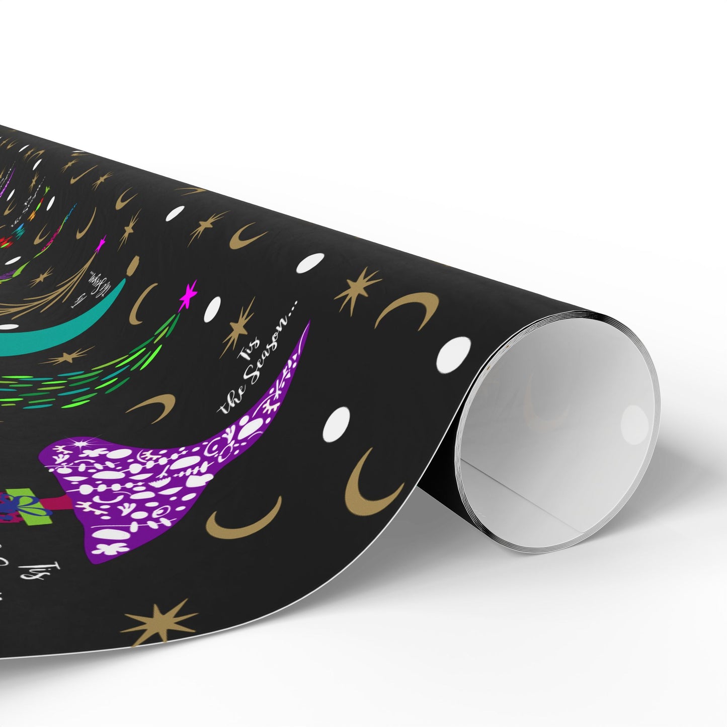 Purple Holiday Trees Wrapping Papers