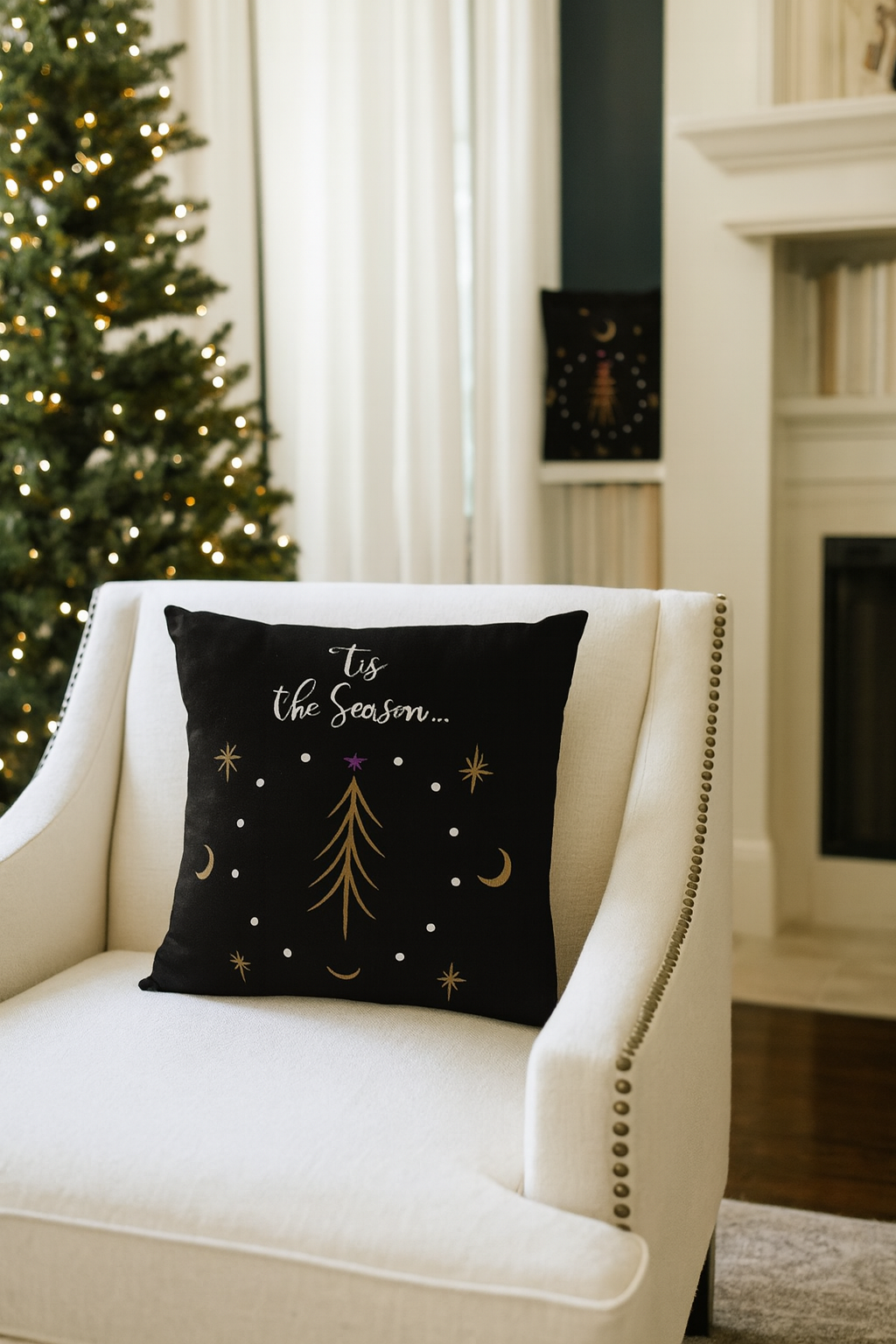 Single Tree Holiday Outdoor Pillows