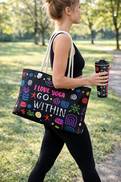 I Love Yoga Weekender Bag