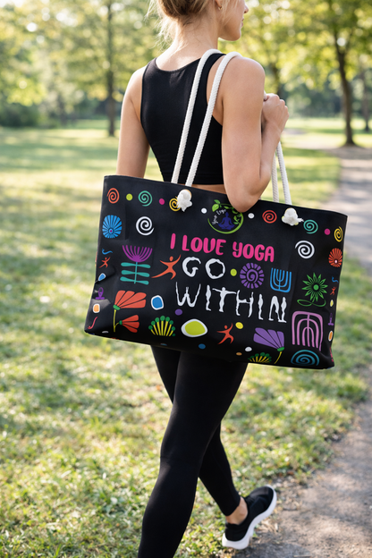 I Love Yoga Weekender Bag