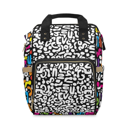 White Optic Pop  Multifunctional Diaper Backpack