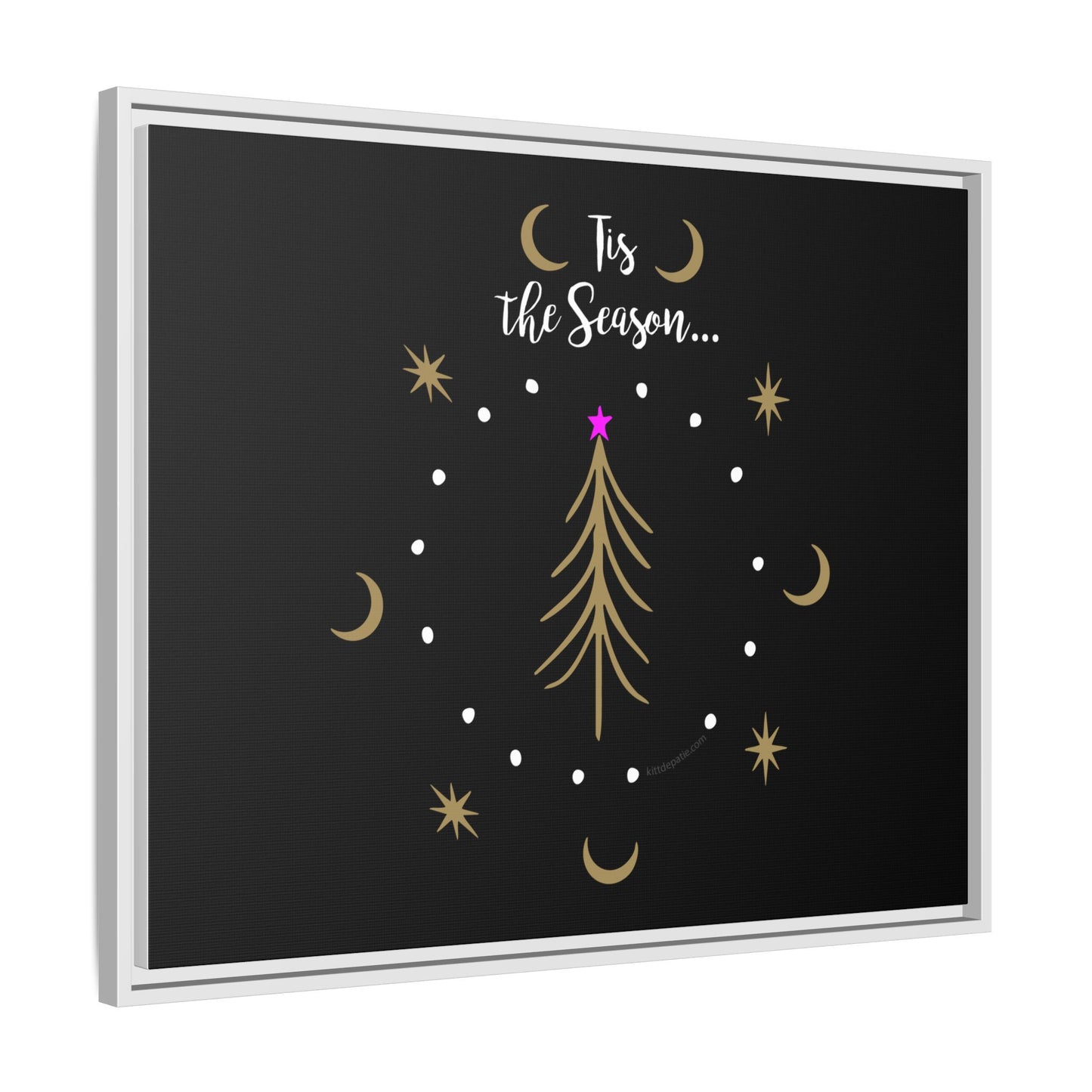 Tis the Season Gold tree Canvas
