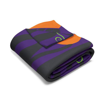 Orange Moon Flower Arctic Fleece Blanket