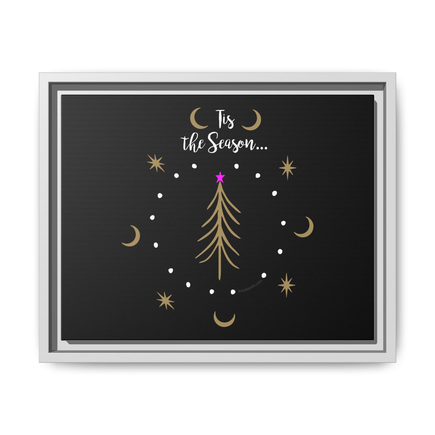 Tis the Season Gold tree Canvas
