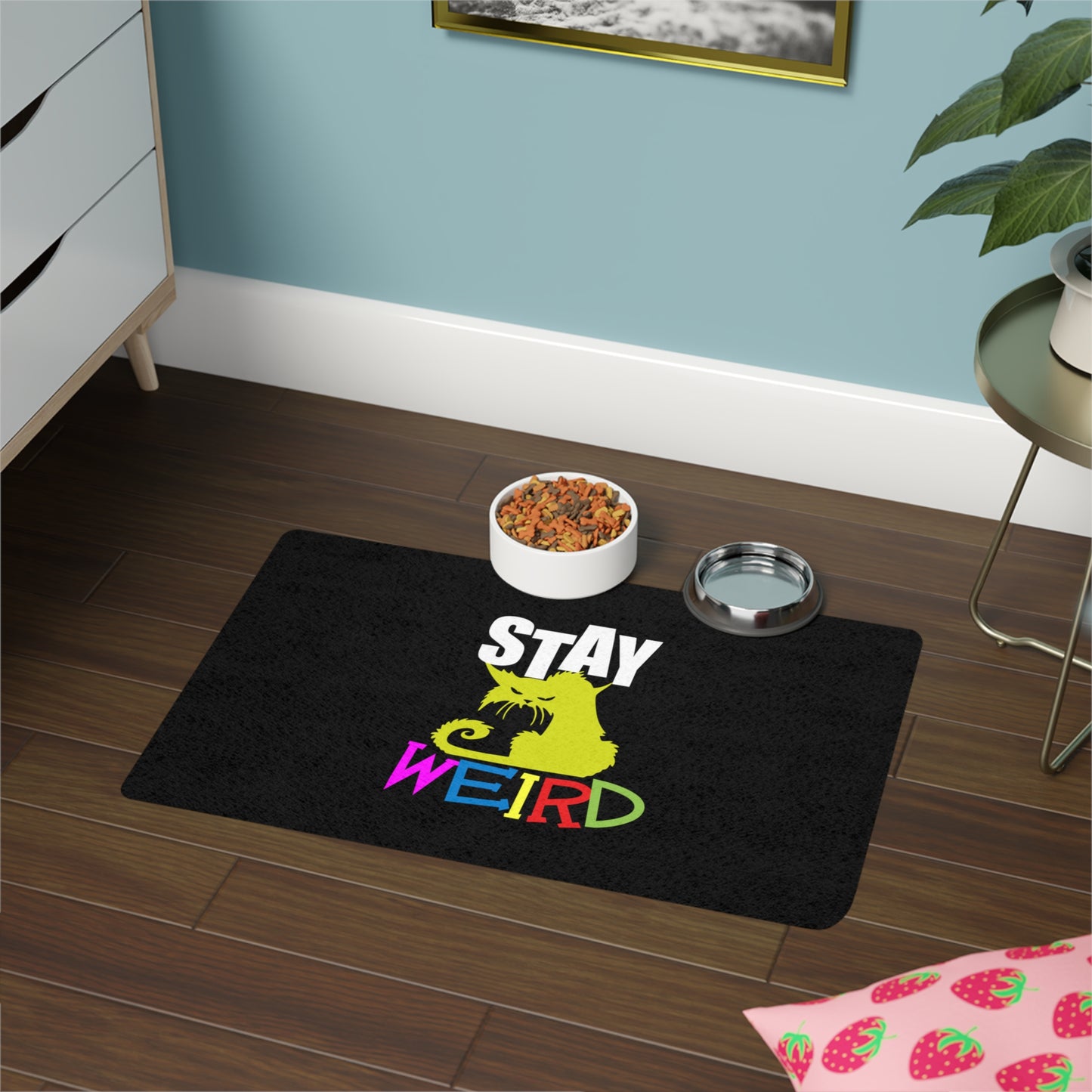 Stay Weird Pet Food Mat (12x18)