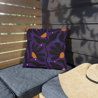 Orange Modflower Outdoor Pillows