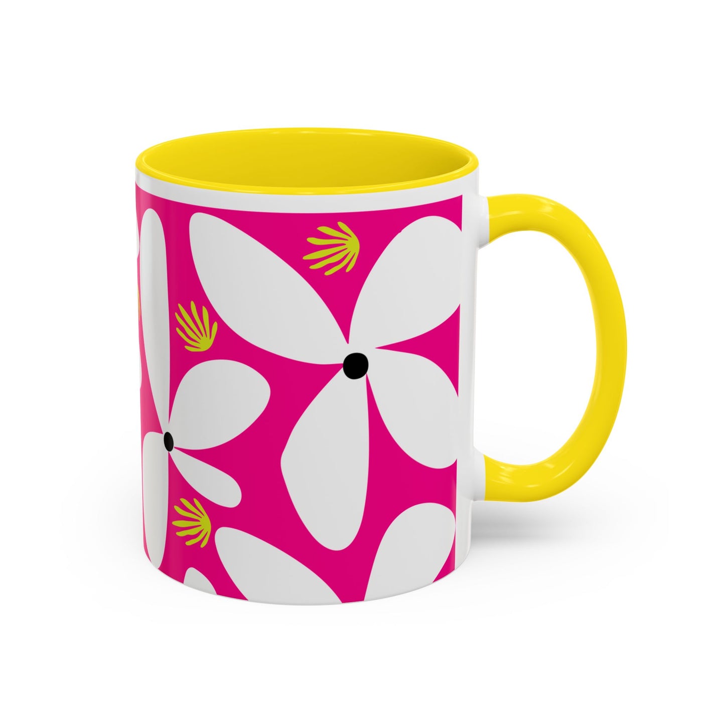 Pink Pop Daisy Accent Coffee Mug (11oz)