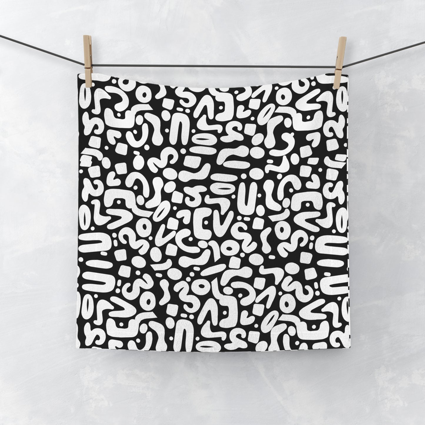 B&W DooDad Face Towel