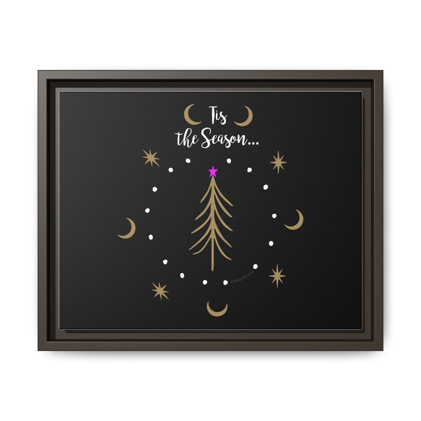 Tis the Season Gold tree Canvas