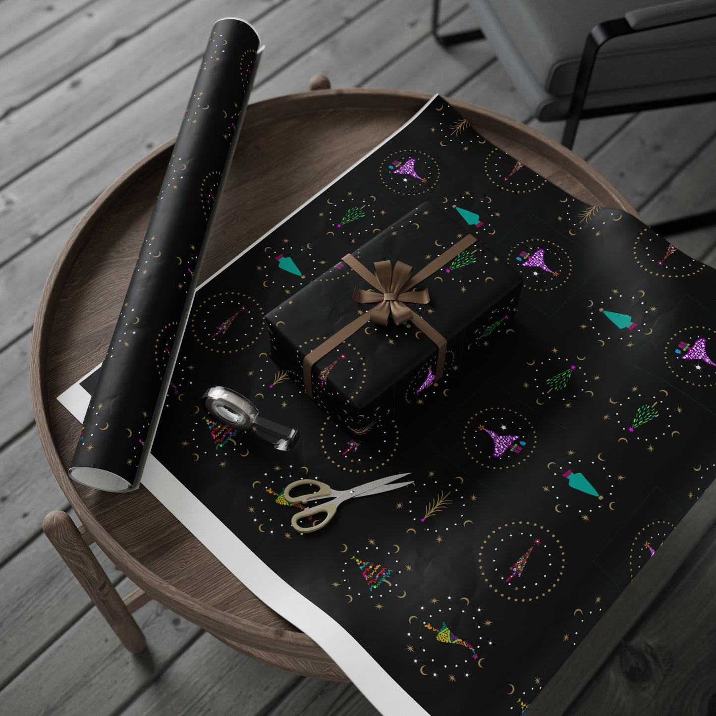 Circle trees Holiday Trees Wrapping Papers