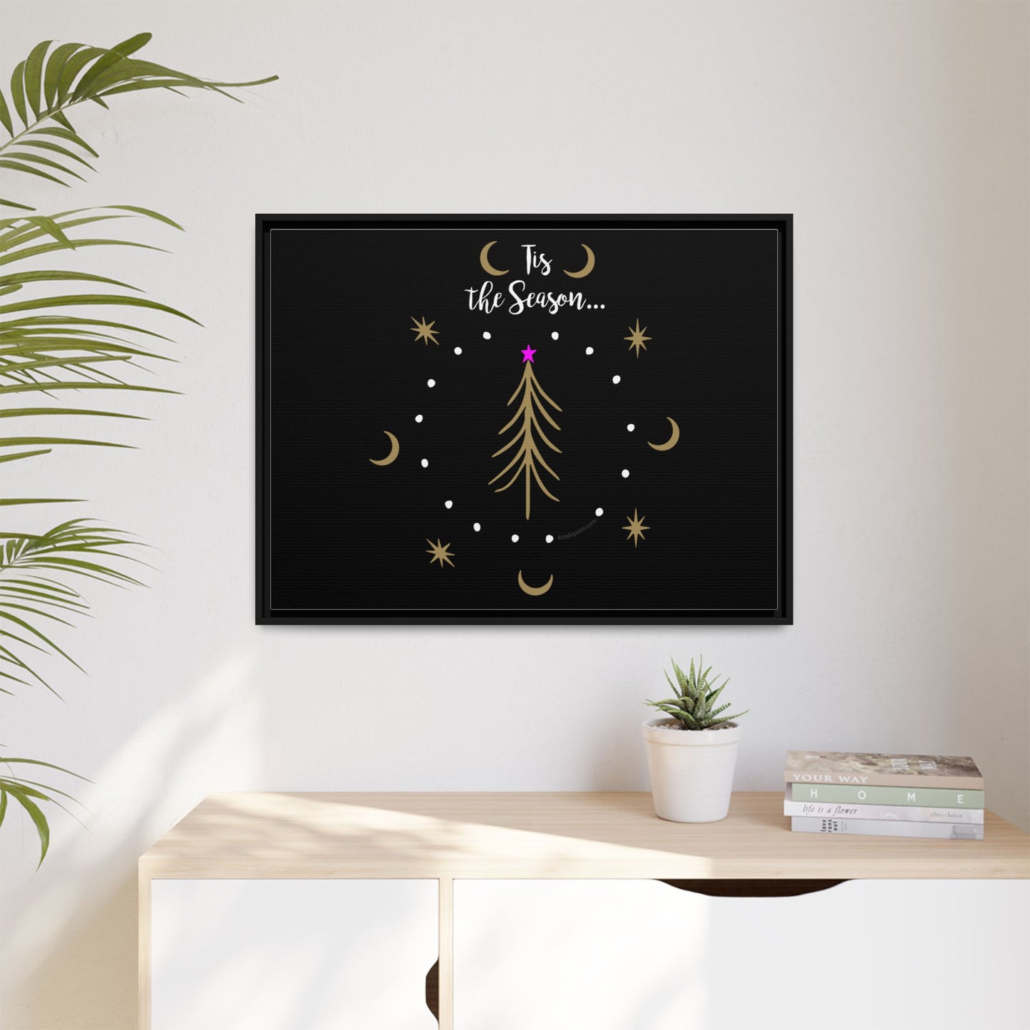 Tis the Season Gold tree Canvas