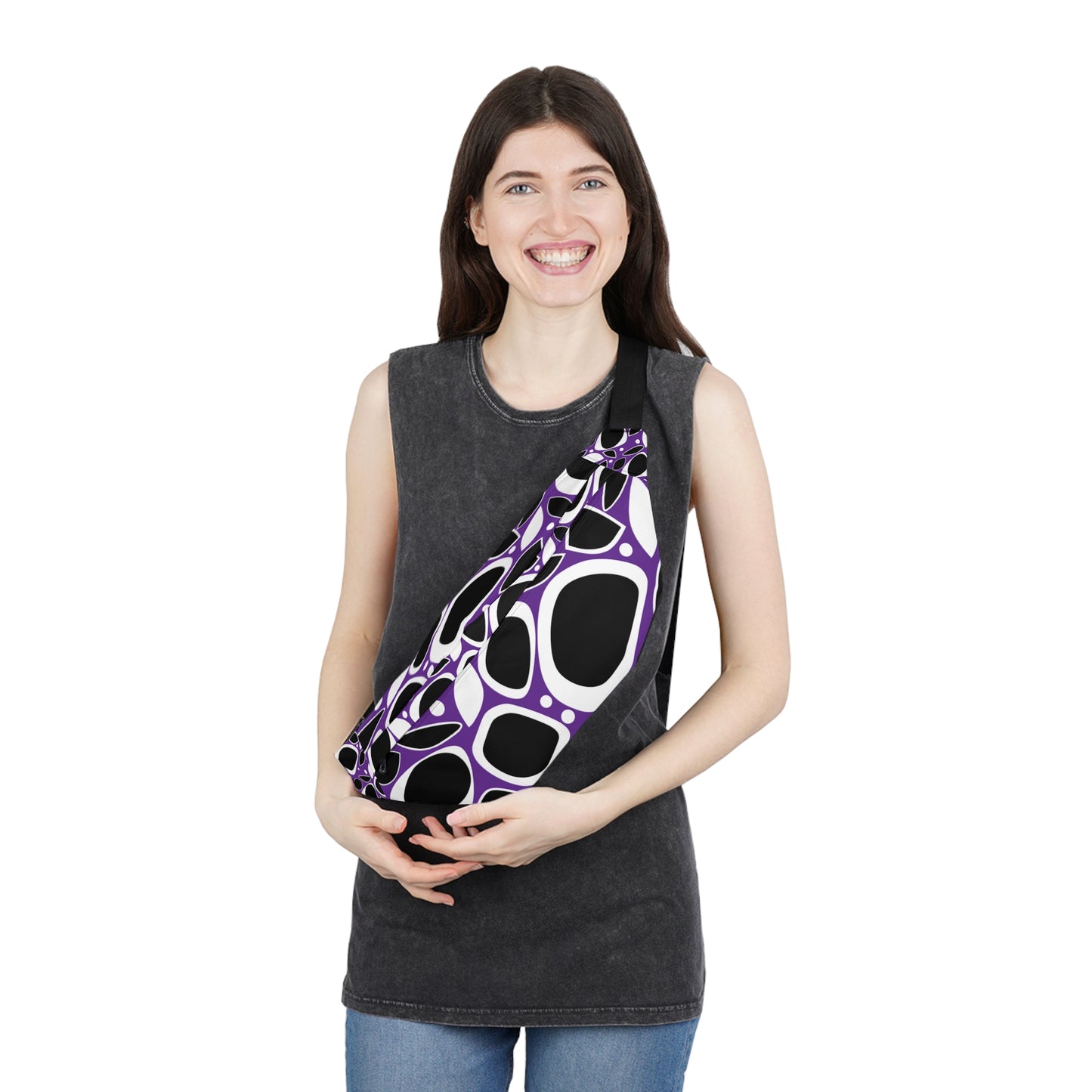 Purple Vivid Petal Large Fanny Pack