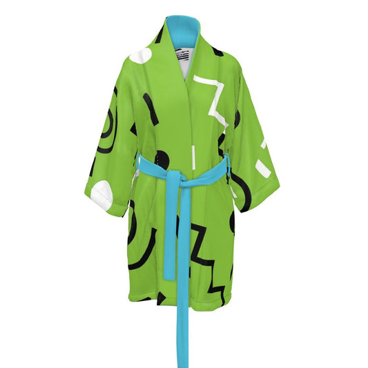 Lime Swirlverse Kimono Robe