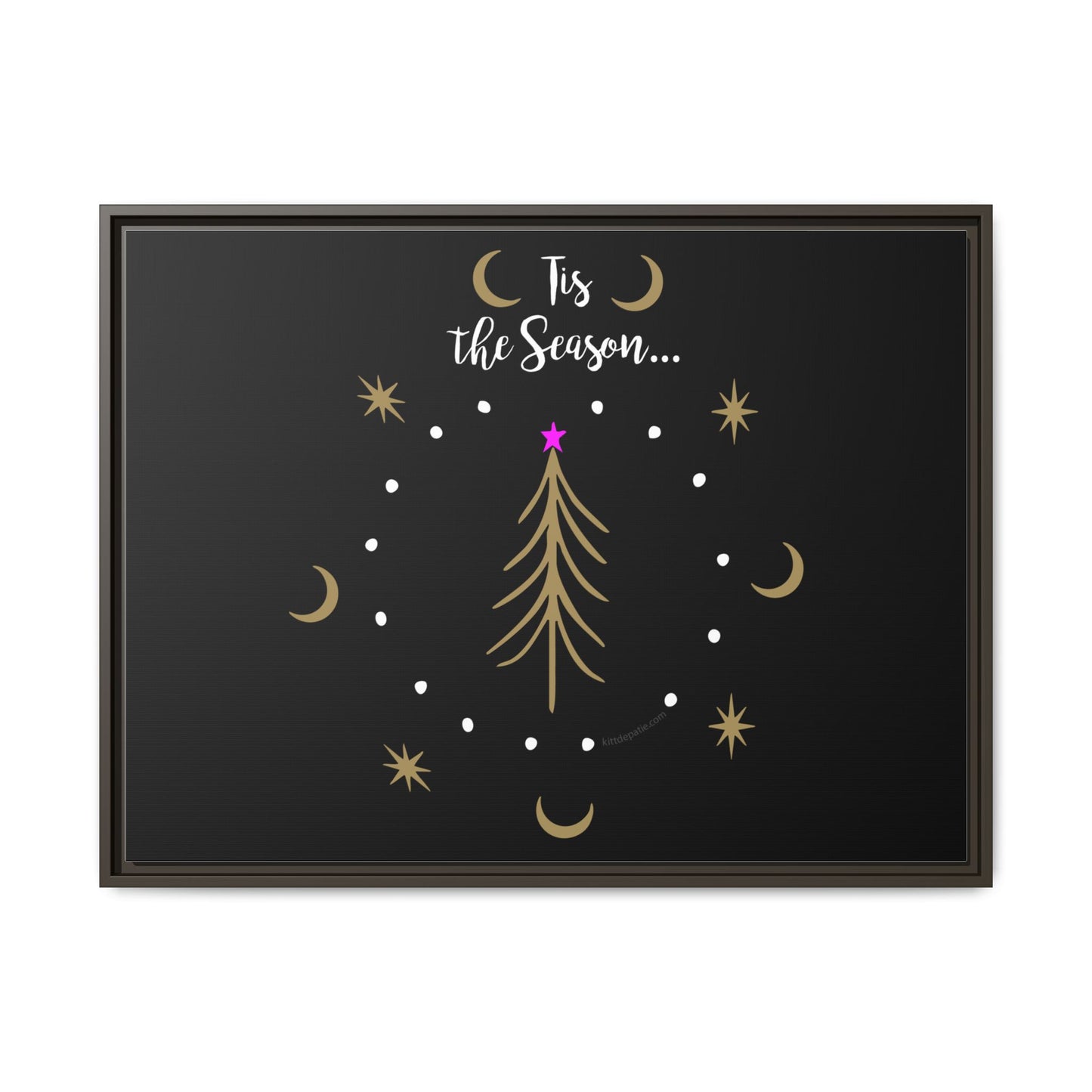 Tis the Season Gold tree Canvas