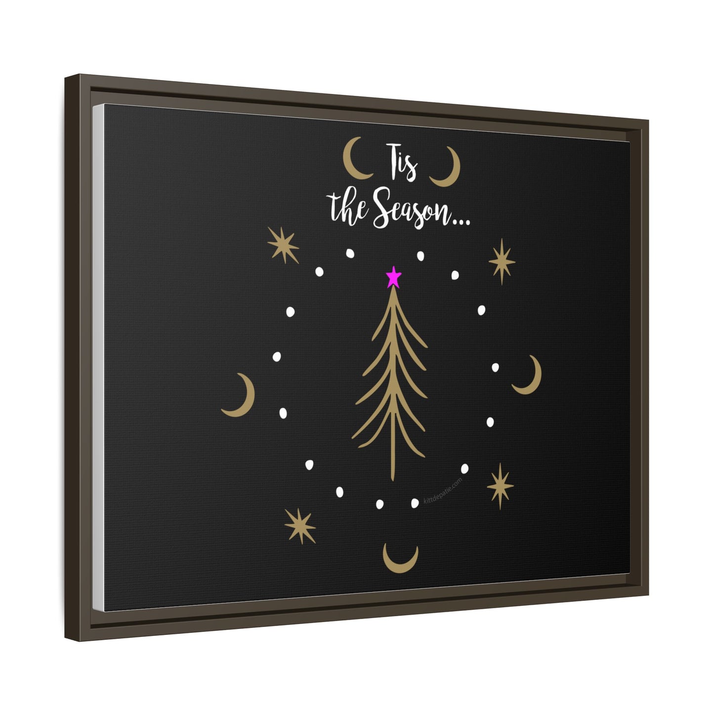 Tis the Season Gold tree Canvas