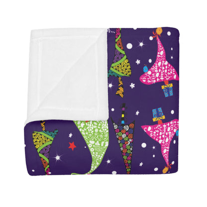 Holiday Trees  Plush Fleece Blanket