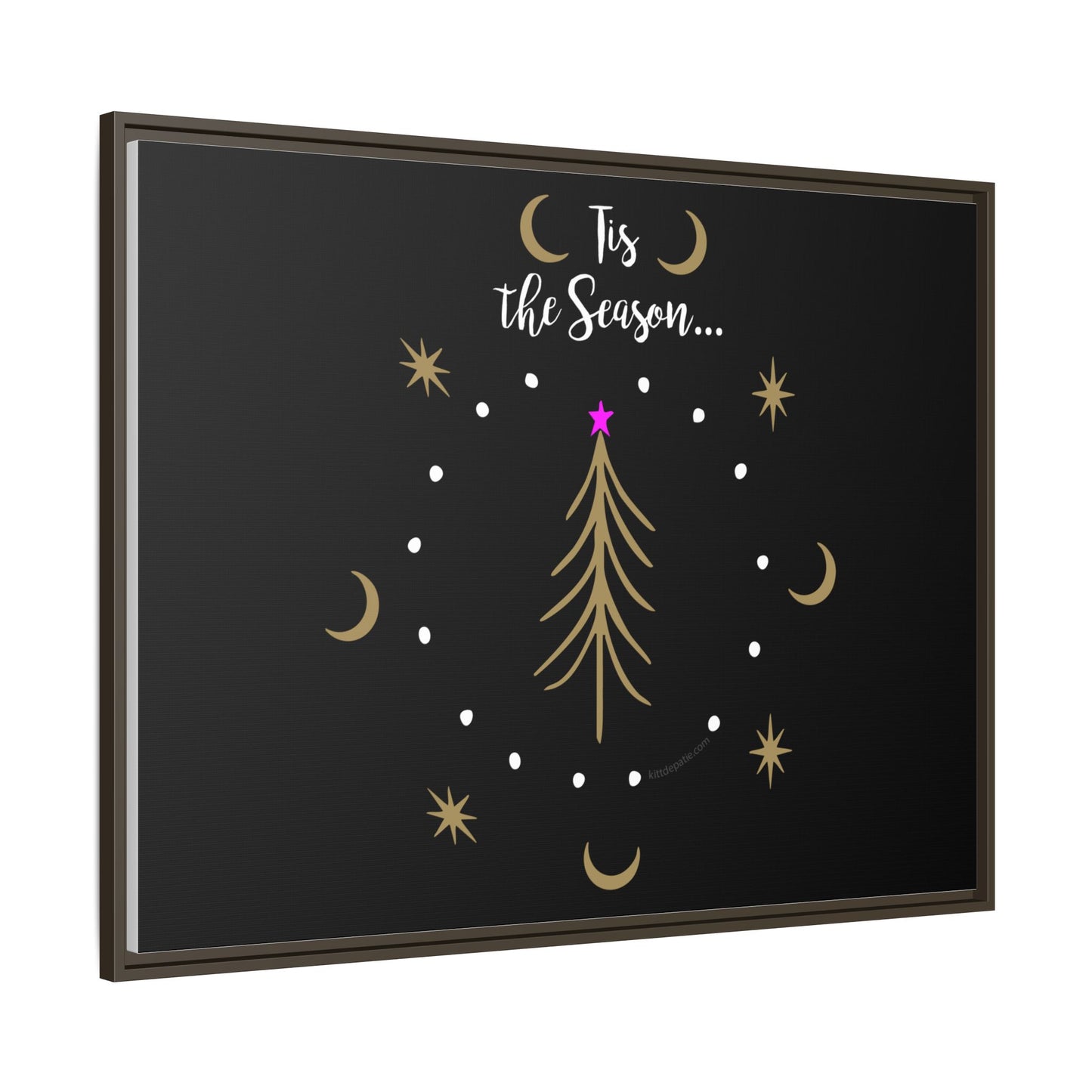 Tis the Season Gold tree Canvas