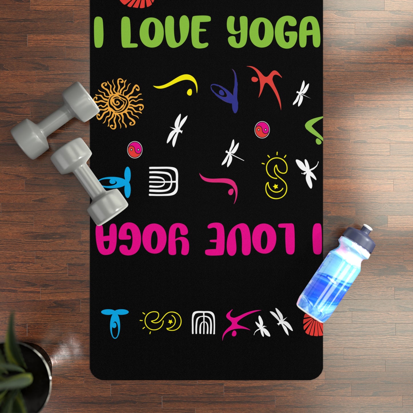 I Love Yoga Rubber Yoga Mat