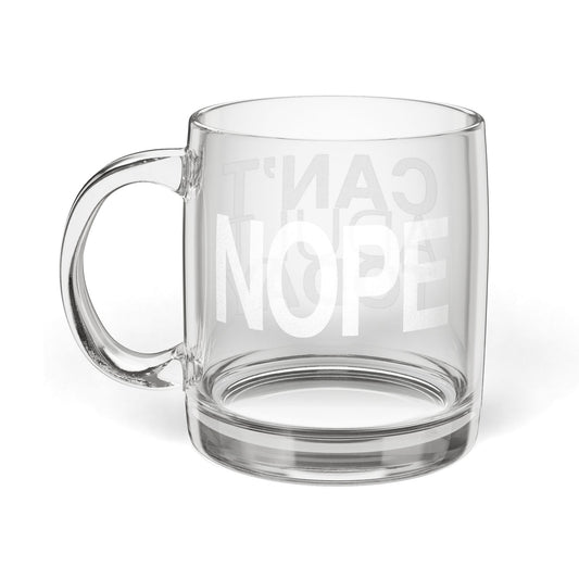 Can't Adult Today Glass Coffee Mug, 12.25oz (Engraving)