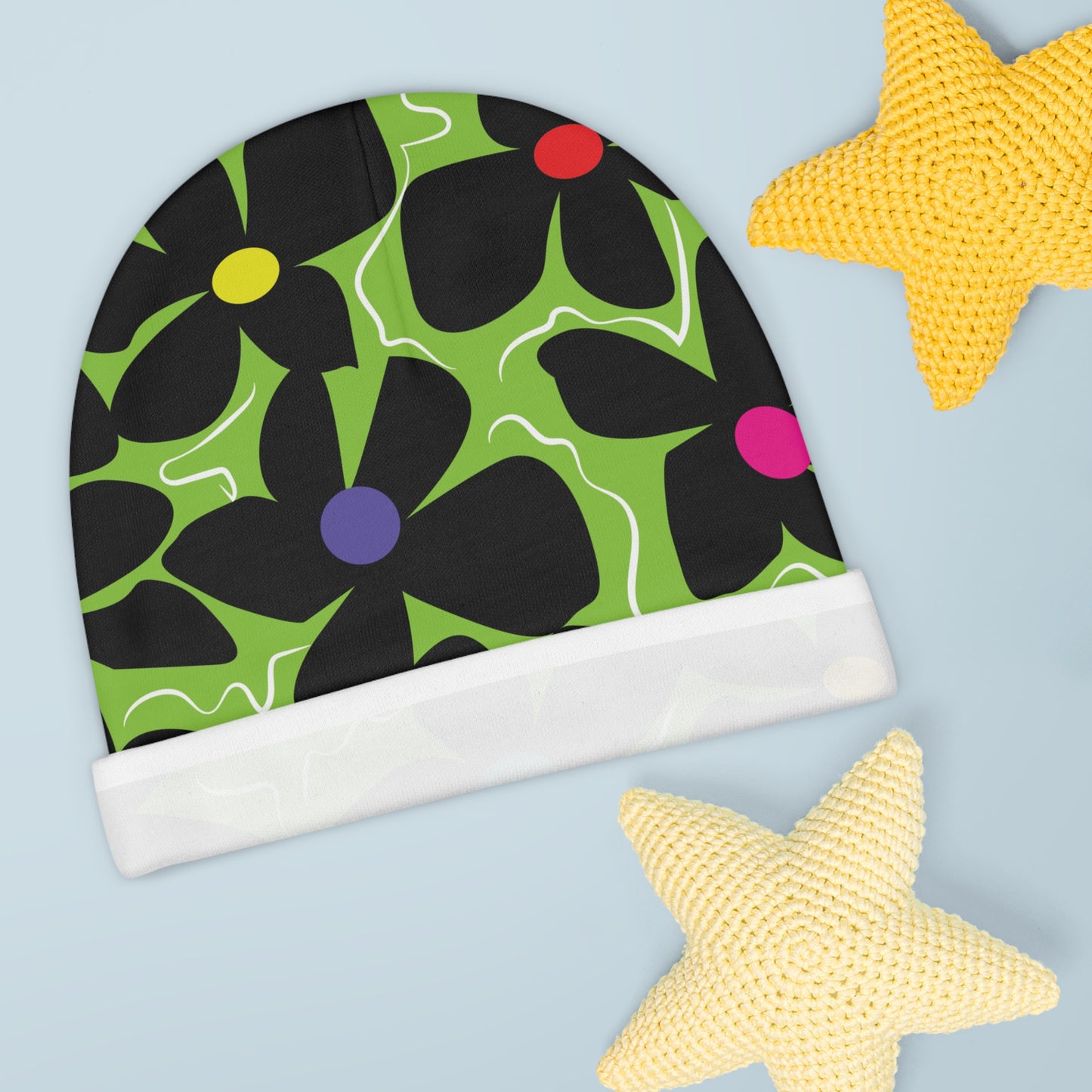 Green Modflower Baby Beanie